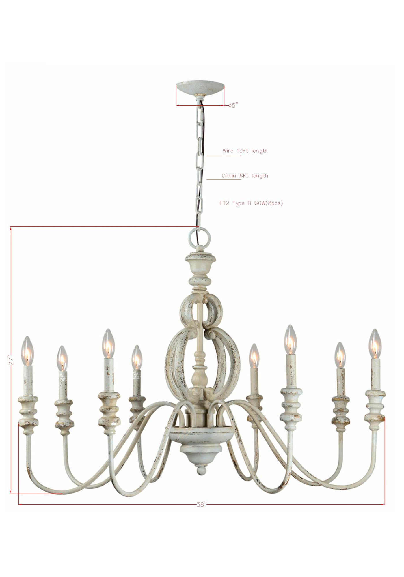 Image 4 Forty West Asa 38x27" Metal and Resin Chandelier more views