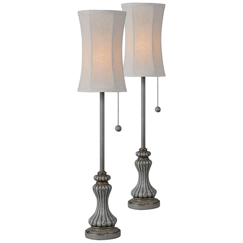 Image 1 Forty West Avery 28" High Antique Blue Buffet Table Lamps Set of 2