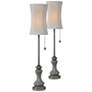 1_Forty West Avery 28" High Antique Blue Buffet Table Lamps Set of 2