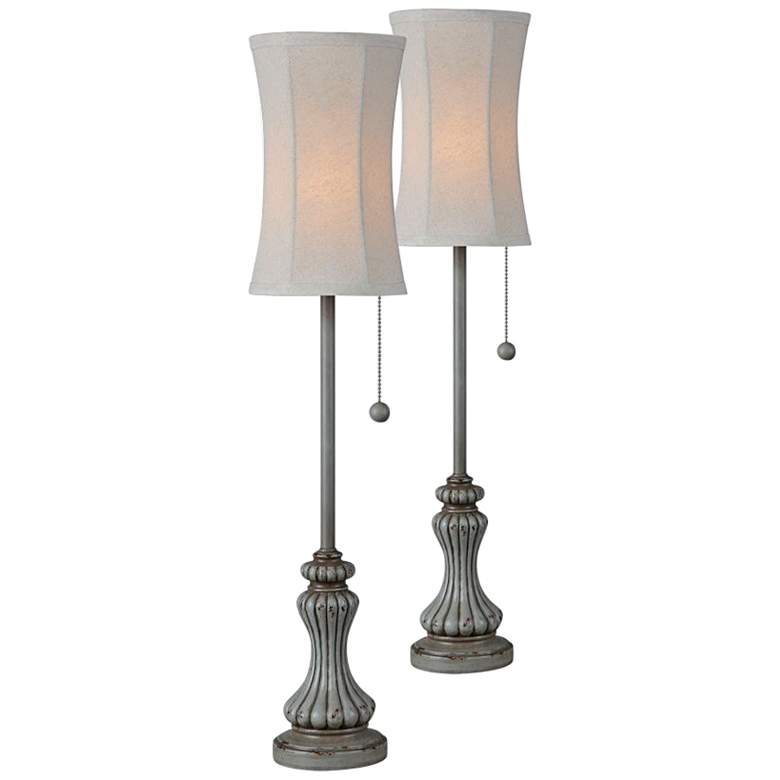 Image 1 Forty West Avery Antique Blue Buffet Table Lamps Set of 2