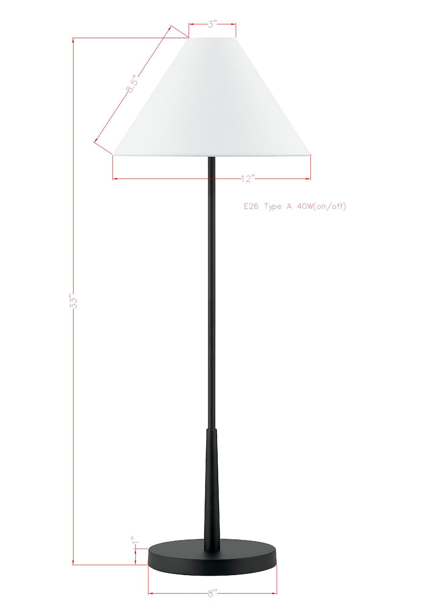 Image 3 Forty West Barry 32" High Black Finish Metal Buffet Table Lamp more views