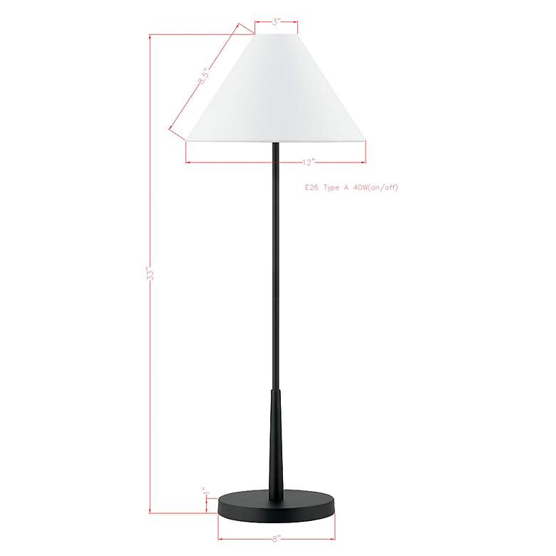 Image 3 Forty West Barry 32" High Black Finish Metal Buffet Table Lamp more views