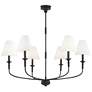 Forty West Barton 39x37" Metal Semi Flush Convertible Chandelier, Black