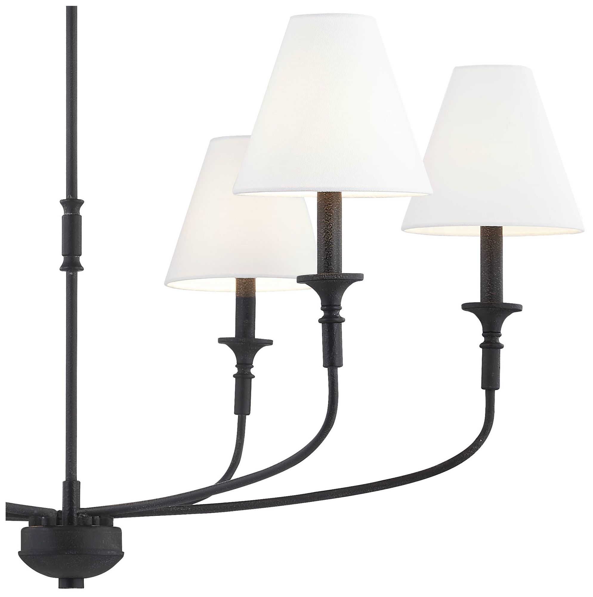 Image 2 Forty West Barton 39x37" Metal Semi Flush Convertible Chandelier, Black more views