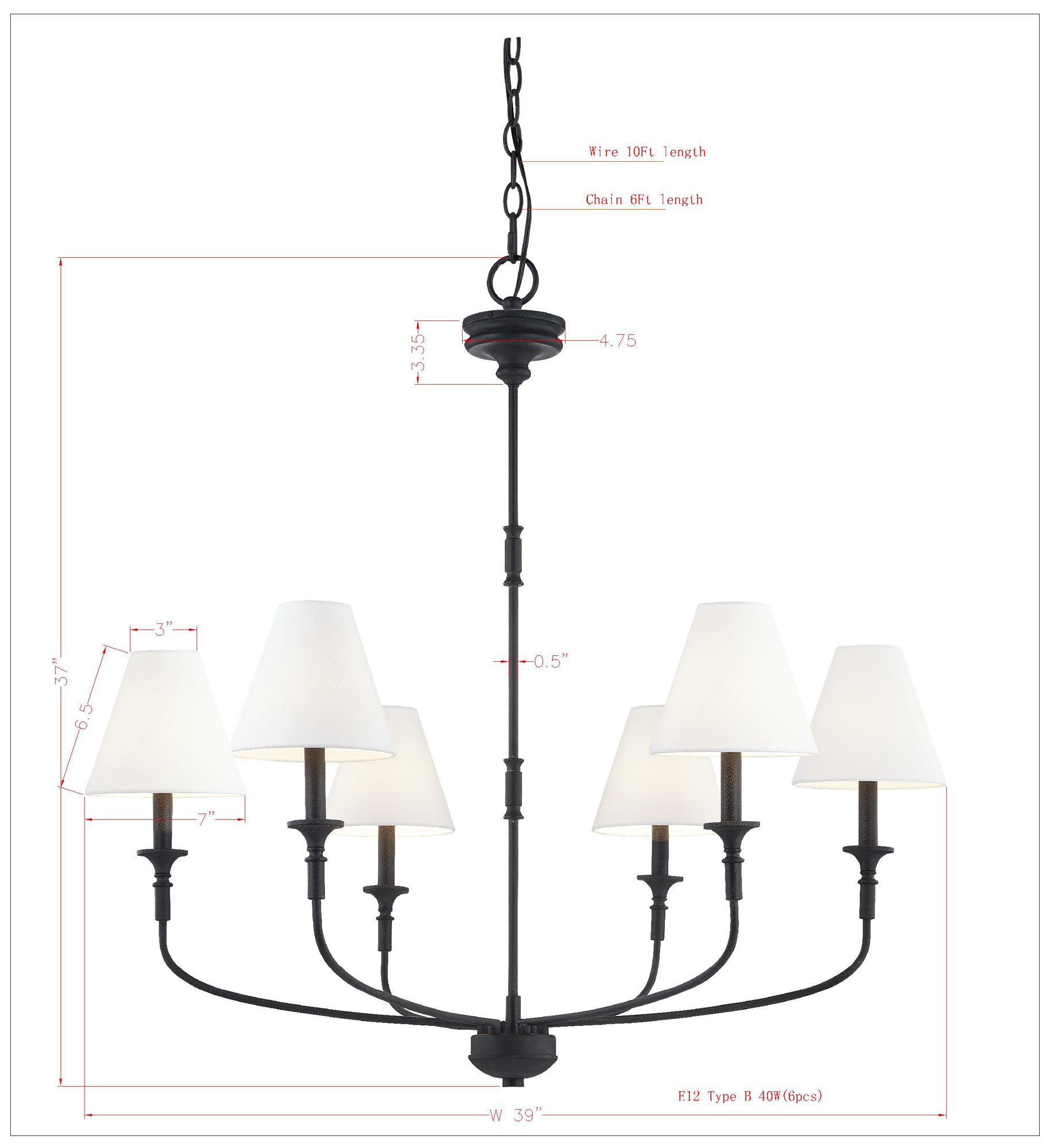 Image 3 Forty West Barton 39x37" Metal Semi Flush Convertible Chandelier, Black more views