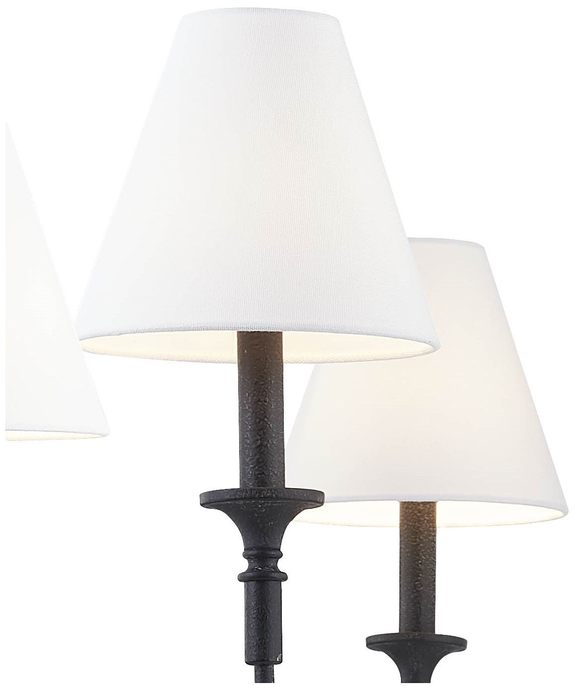 Image 4 Forty West Barton 39x37" Metal Semi Flush Convertible Chandelier, Black more views