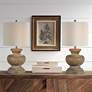 1_Forty West Beane 29" High Washed Wood Finish Table Lamps Set of 2