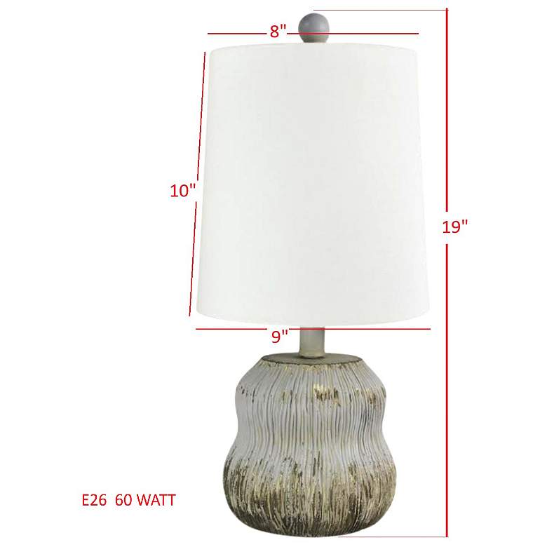 Image 2 Forty West Beasley 19" Resin Table Lamp Set, Blue and Cream more views