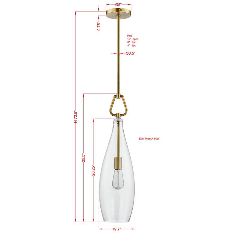 Image 3 Forty West Becca Bronze Metal 1-Light Pendant more views