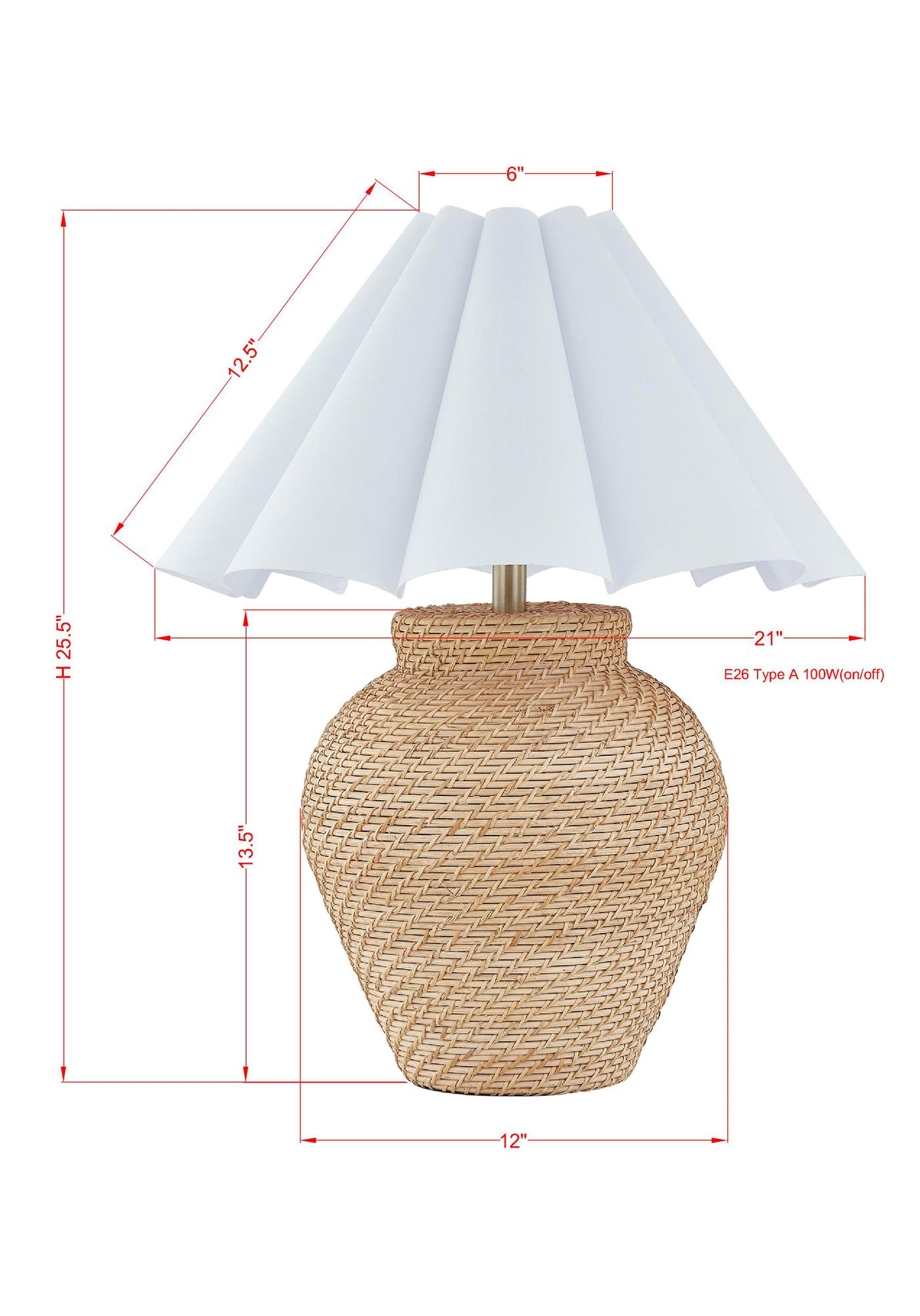 Thumbnail3 of Forty West Berkeley 25.5" Rattan Table Lamp more views