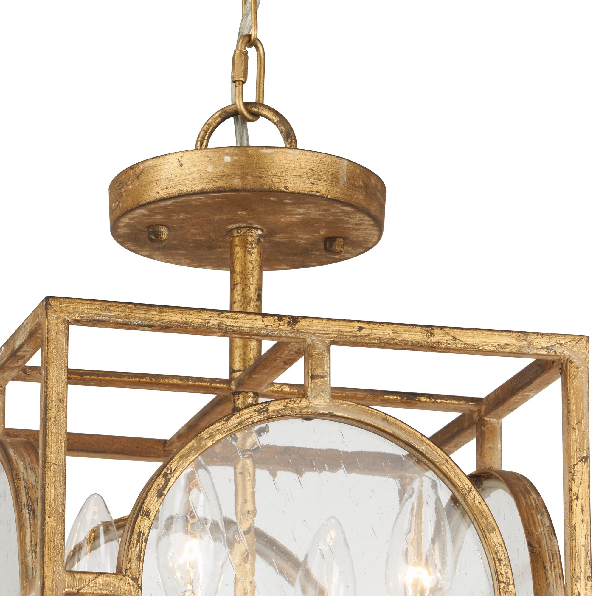 Image 2 Forty West Berlin 10x16" Metal + Glass Semi-Flush/Convertible more views