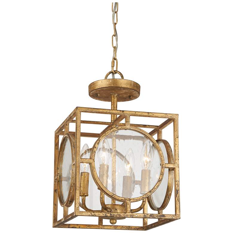 Image 1 Forty West Berlin 10x16" Metal + Glass Semi-Flush/Convertible