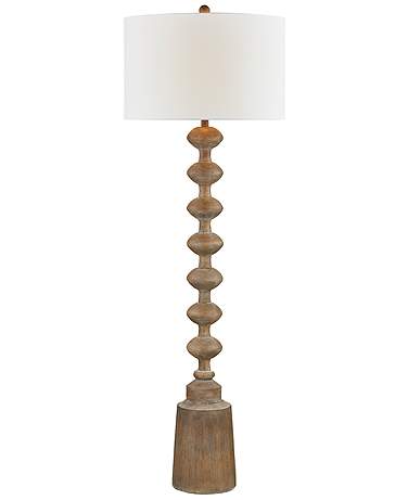 Forty West Bianca 66" High Stacked Orb Faux Wood Modern Floor Lamp