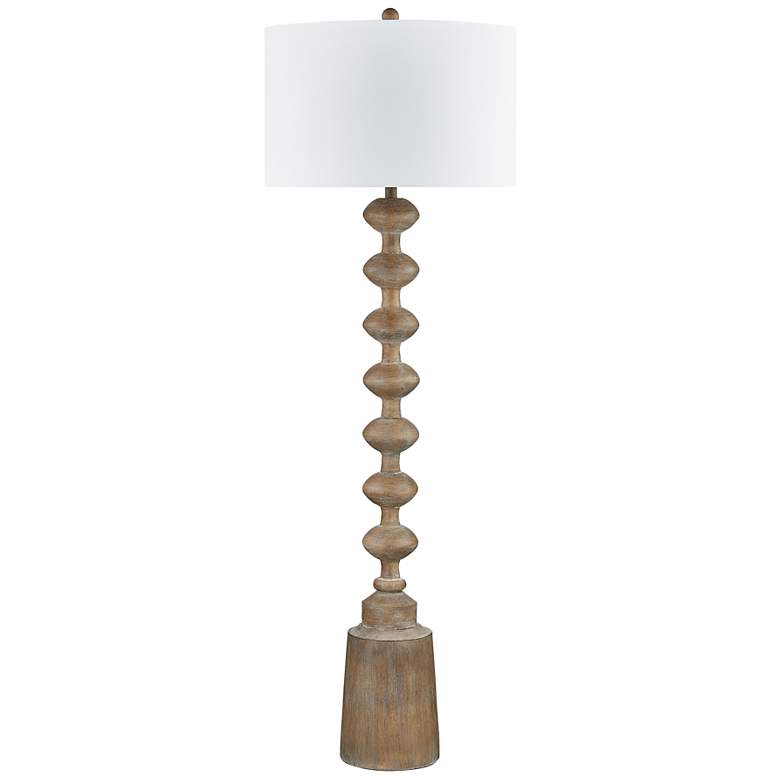 Image 2 Forty West Bianca 66" High Stacked Orb Faux Wood Modern Floor Lamp more views