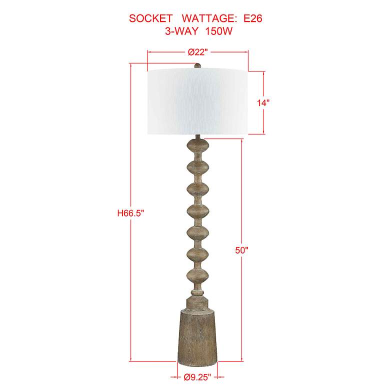 Image 3 Forty West Bianca 66" High Stacked Orb Faux Wood Modern Floor Lamp more views