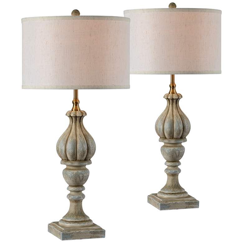 Image 1 Forty West Birdie Antique Blue Table Lamps Set of 2