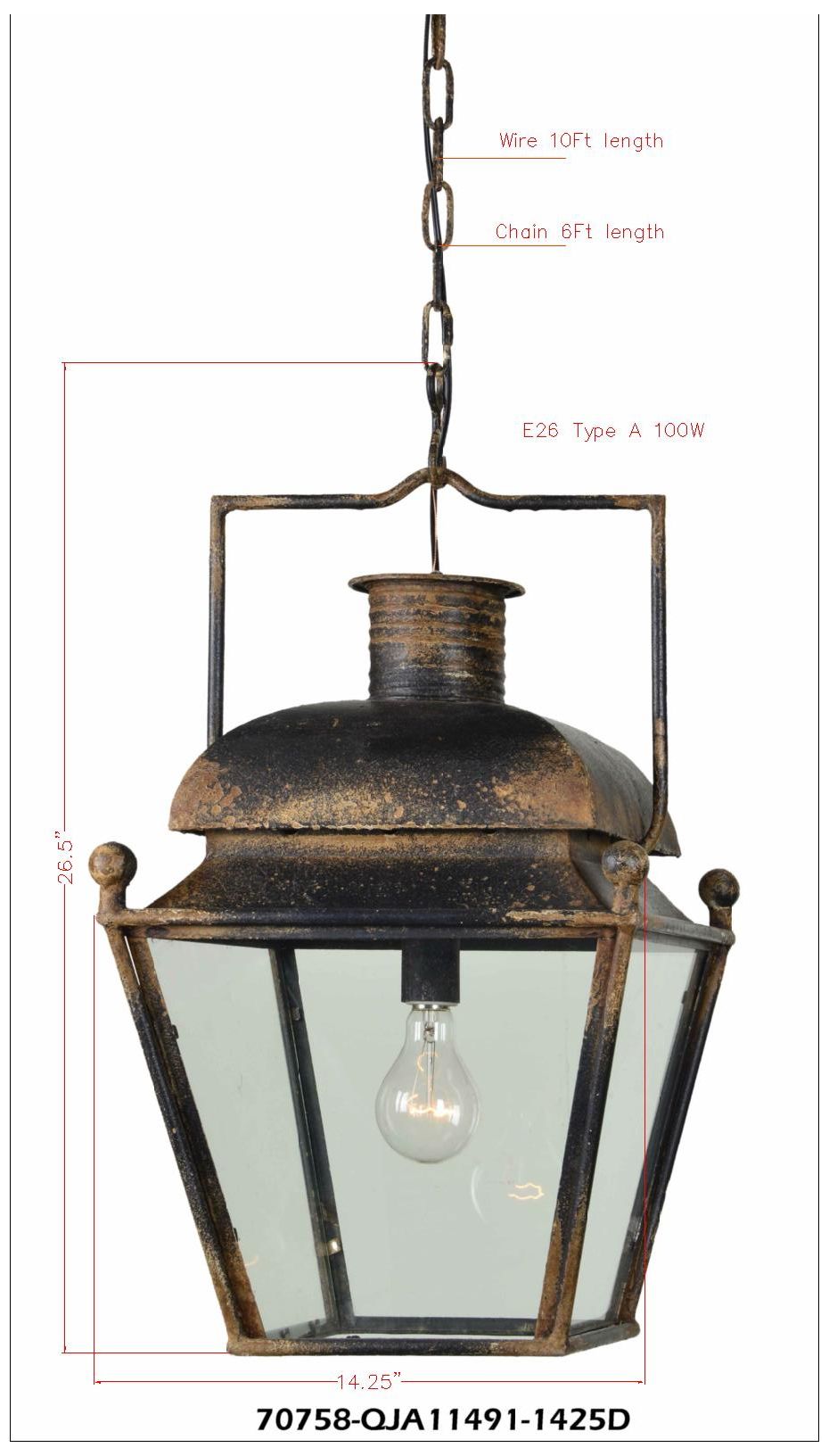 Image 3 Forty West Bishop 14.25x25.5" Metal and Glass Pendant more views