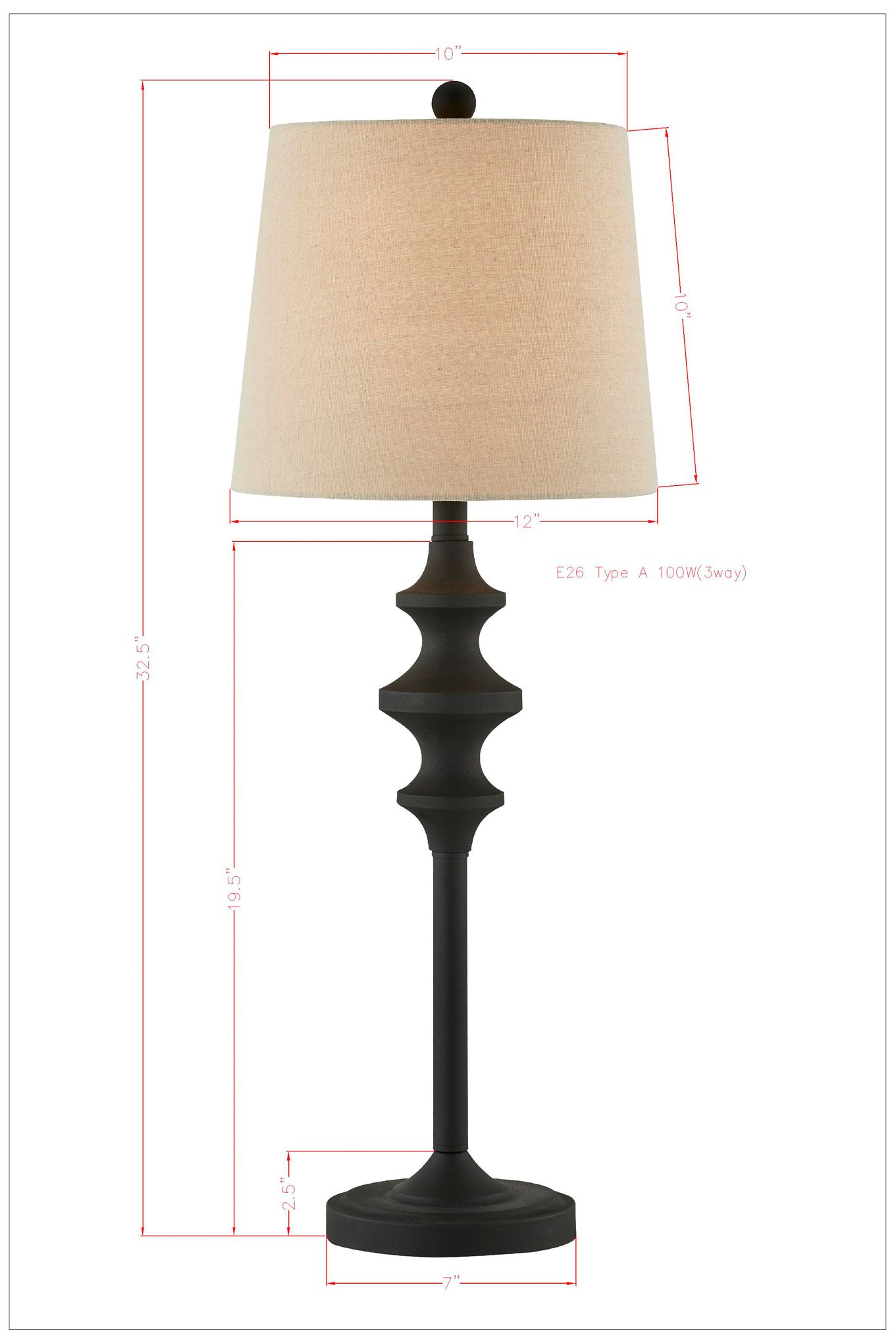 Image 5 Forty West Brandon 33" Black Buffet Table Lamps Set of 2 more views