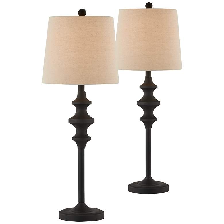 Image 1 Forty West Brandon Black Buffet Table Lamps Set of 2