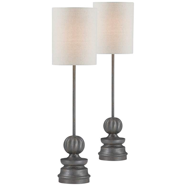 Image 2 Forty West Brantley 32" High Gray Buffet Table Lamps Set of 2