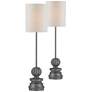 2_Forty West Brantley 32" High Gray Buffet Table Lamps Set of 2