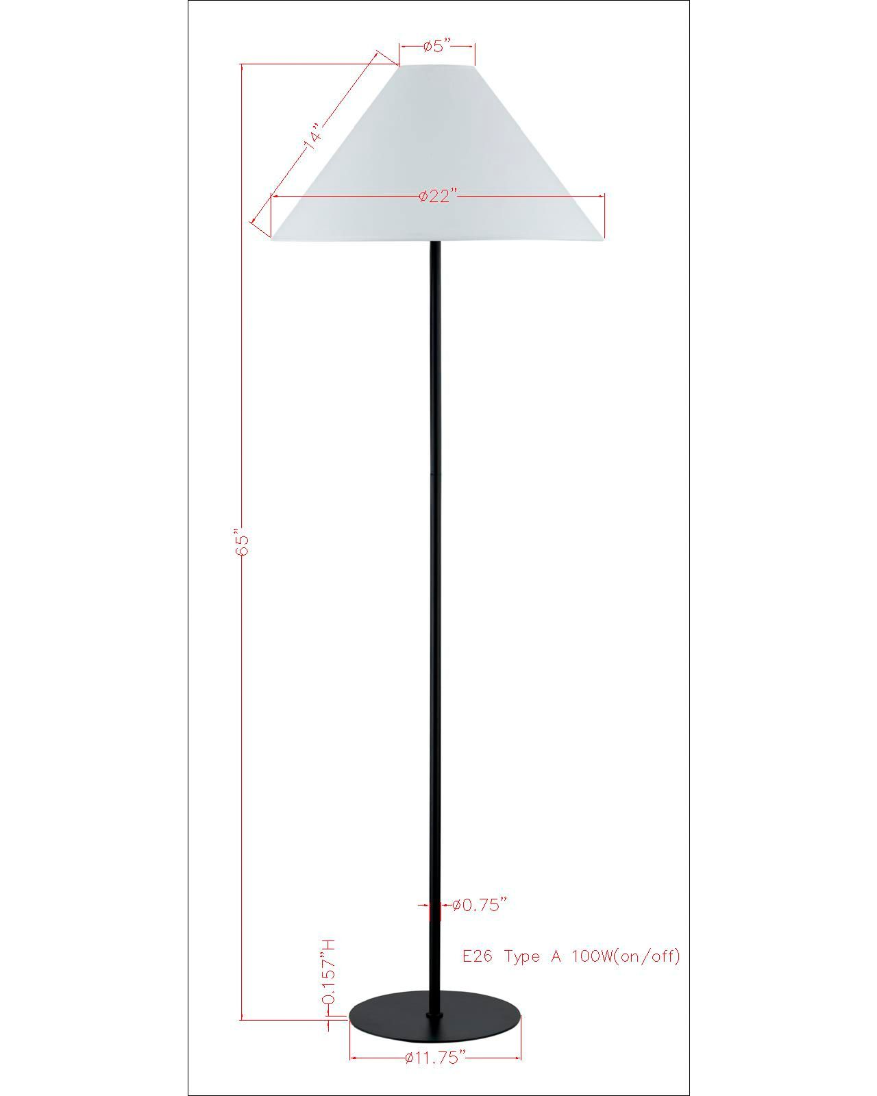 Image 3 Forty West Brock 65" Metal Floor Lamp more views
