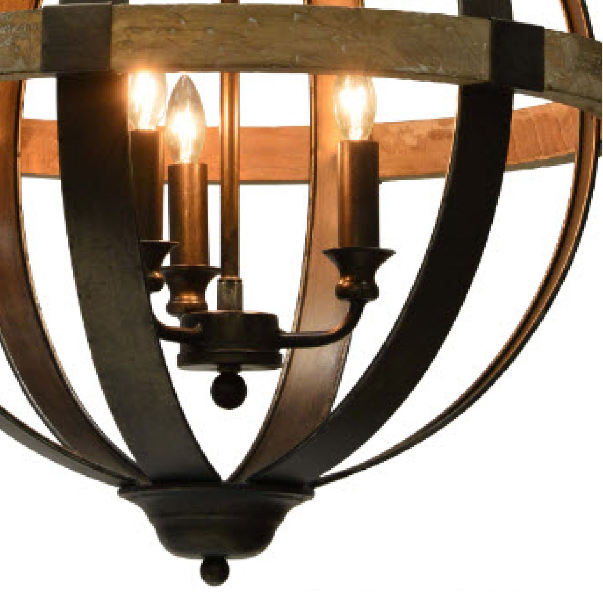 Image 3 Forty West Bryant 20x25.5" Metal and Wood Chandelier more views