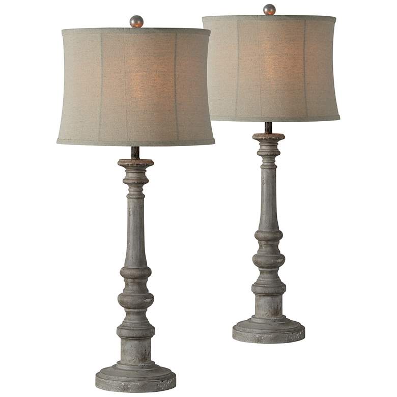 Image 1 Forty West Buchanan Gray Wash Table Lamps Set of 2