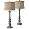 Forty West Buchanan Gray Wash Table Lamps Set of 2
