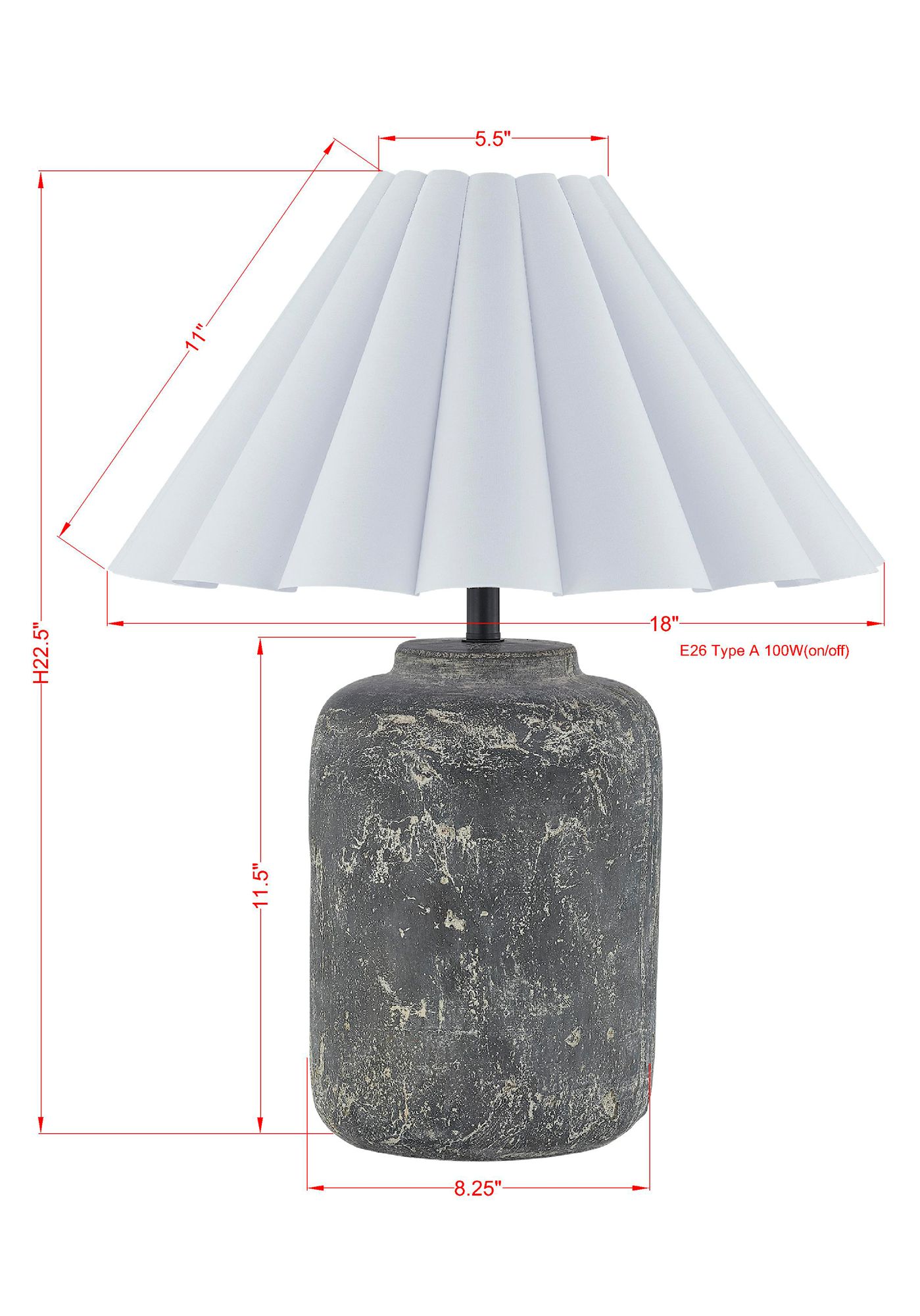 Image 3 Forty West Burbank 22.5" Gray Ceramic Table Lamp more views