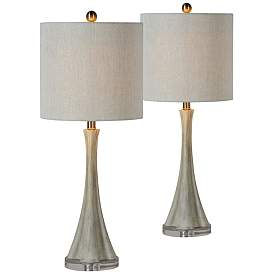 Image1 of Forty West Callie Weathered Light Gray Table Lamps Set of 2