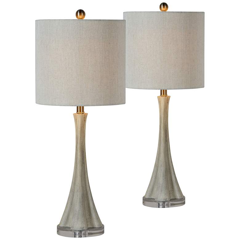 Image 1 Forty West Callie Weathered Light Gray Table Lamps Set of 2