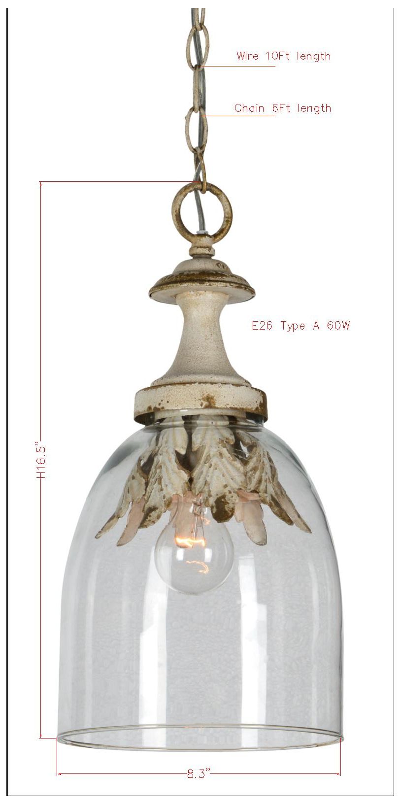 Image 2 Forty West Camden 8x16.5" Metal Pendant more views