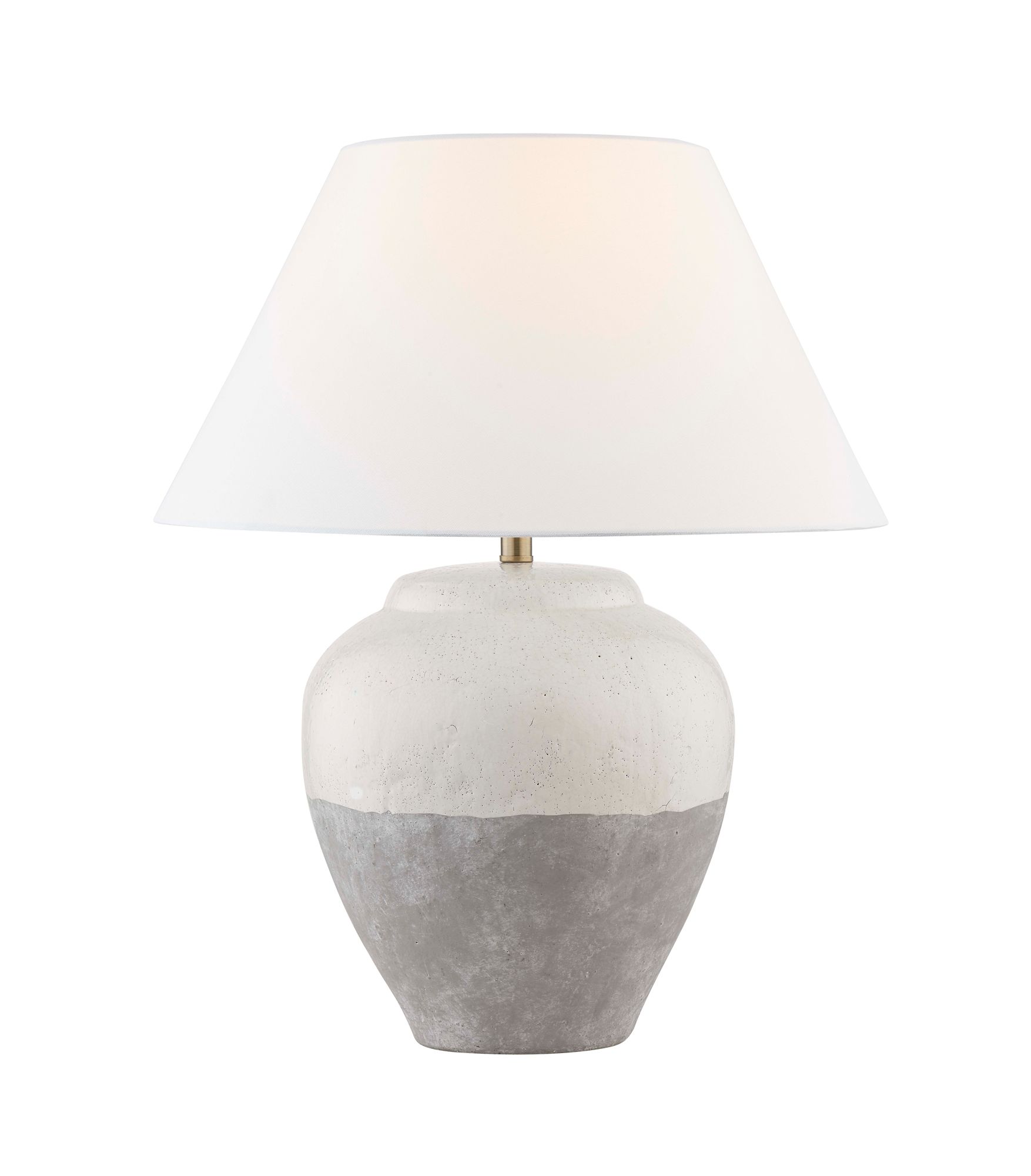 Image 2 Forty West Cameron 27" Two-Toned White and Gray Ceramic Table Lamp more views