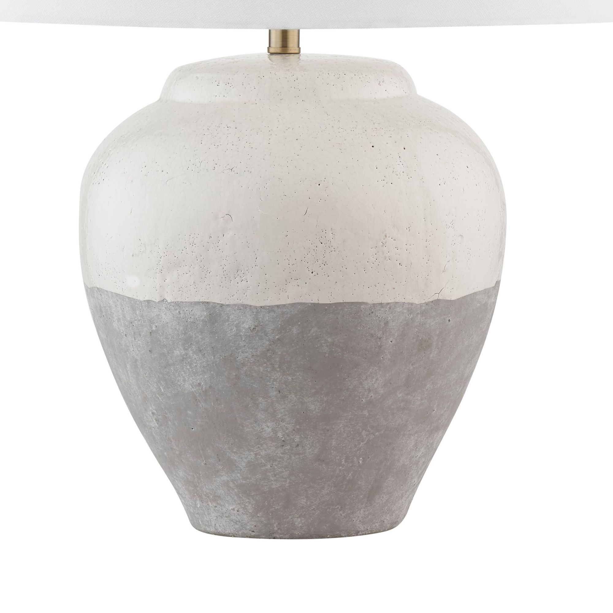 Image 5 Forty West Cameron 27" Two-Toned White and Gray Ceramic Table Lamp more views