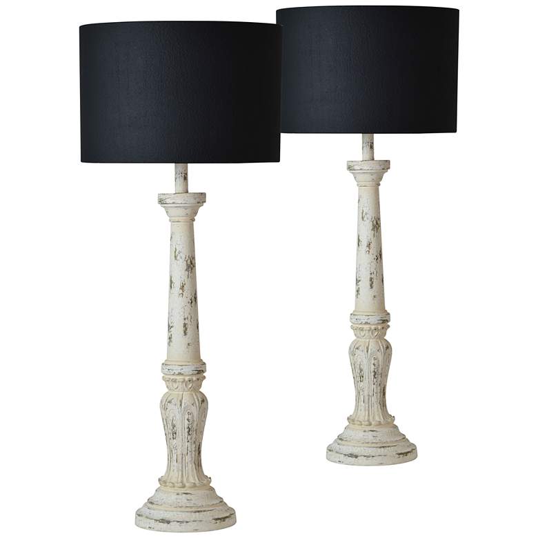 Image 1 Forty West Carla Mae Cottage White Table Lamps Set of 2