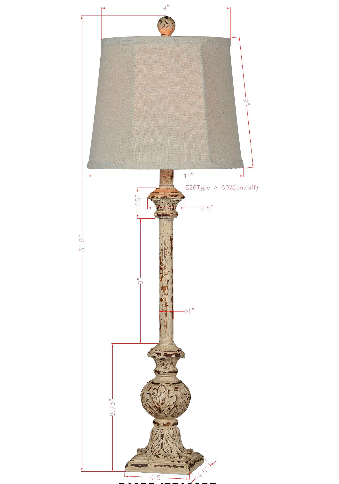 Image 5 Forty West Carson 32" High Antique White Buffet Table Lamps Set of 2 more views