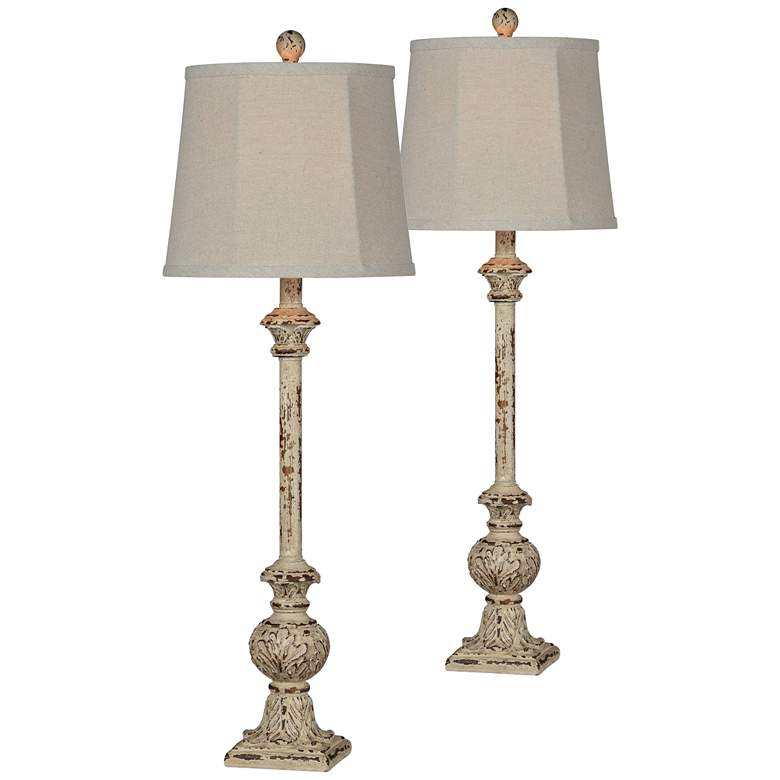 Image 1 Forty West Carson Antique White Buffet Table Lamps Set of 2