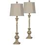 Forty West Carson Antique White Buffet Table Lamps Set of 2
