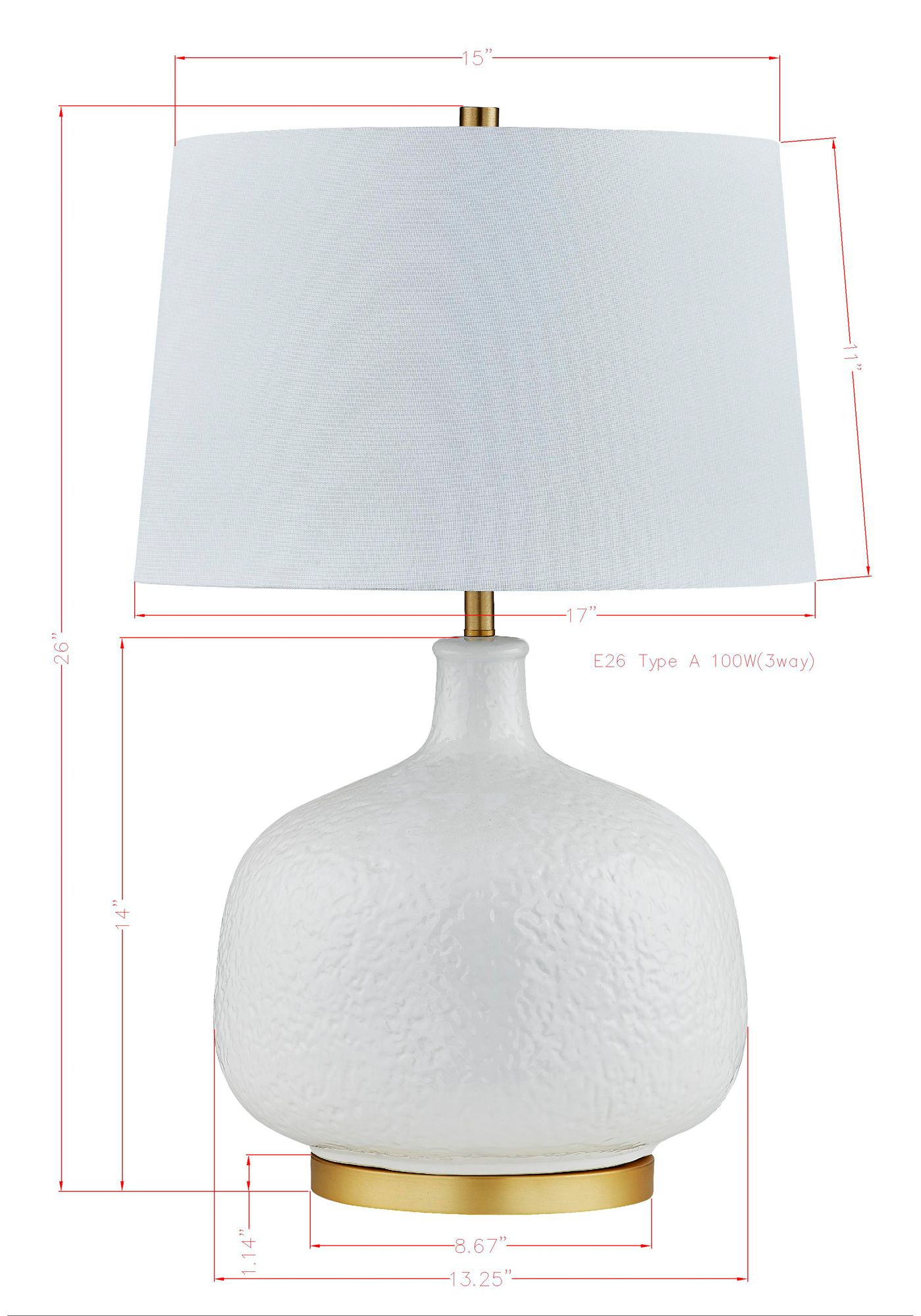 Image 2 Forty West Charlotte 26" Glossy White Textured Ceramic Table Lamp more views