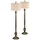Forty West Chase 66" High Silver and Pewter Floor Lamps Set of 2