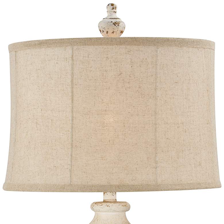 Image 3 Forty West Chrissy Distressed White Table Lamps Set of 2 more views