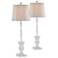 Forty West Ciara Distressed White Table Lamps Set of 2