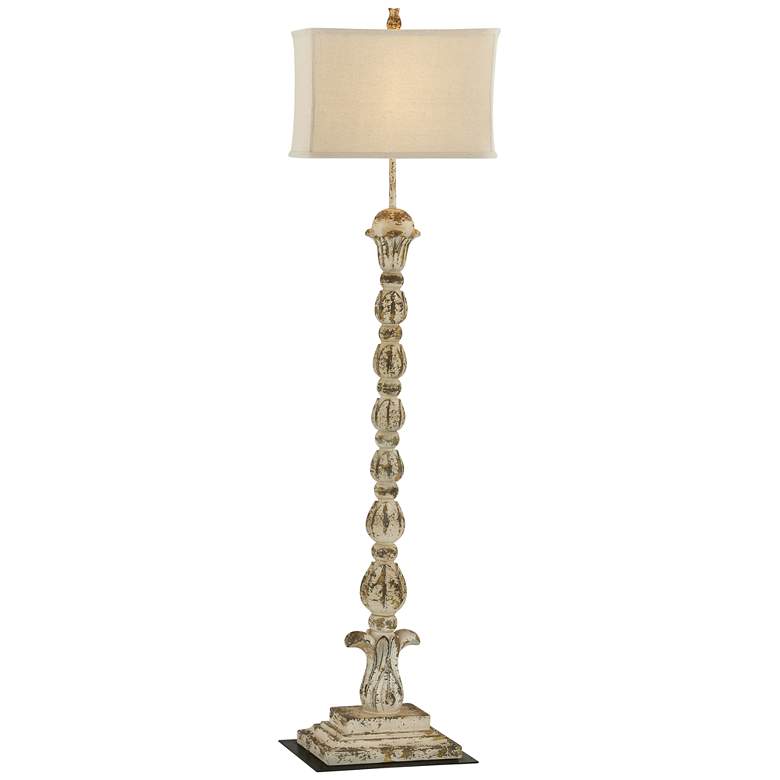 Image 2 Forty West Clarke 66 inch Distressed Cottage White Floor Lamp