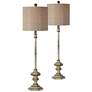 Forty West Clarke Antique White Buffet Table Lamps Set of 2