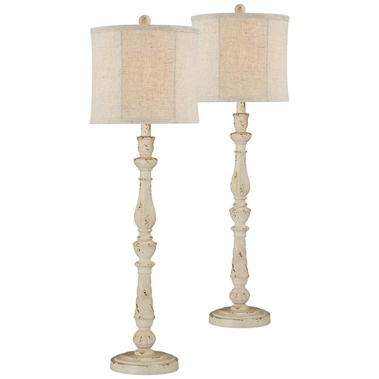 Image 1 Forty West Clover White Buffet Table Lamps Set of 2