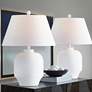 1_Forty West Colbie 28" High White Table Lamps Set of 2