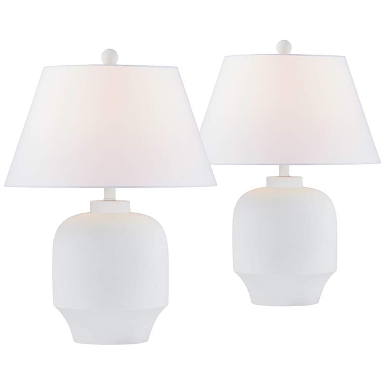 Image 2 Forty West Colbie White Table Lamps Set of 2