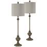 Forty West Coleman 34" High Dusky Silver Buffet Table Lamps Set of 2