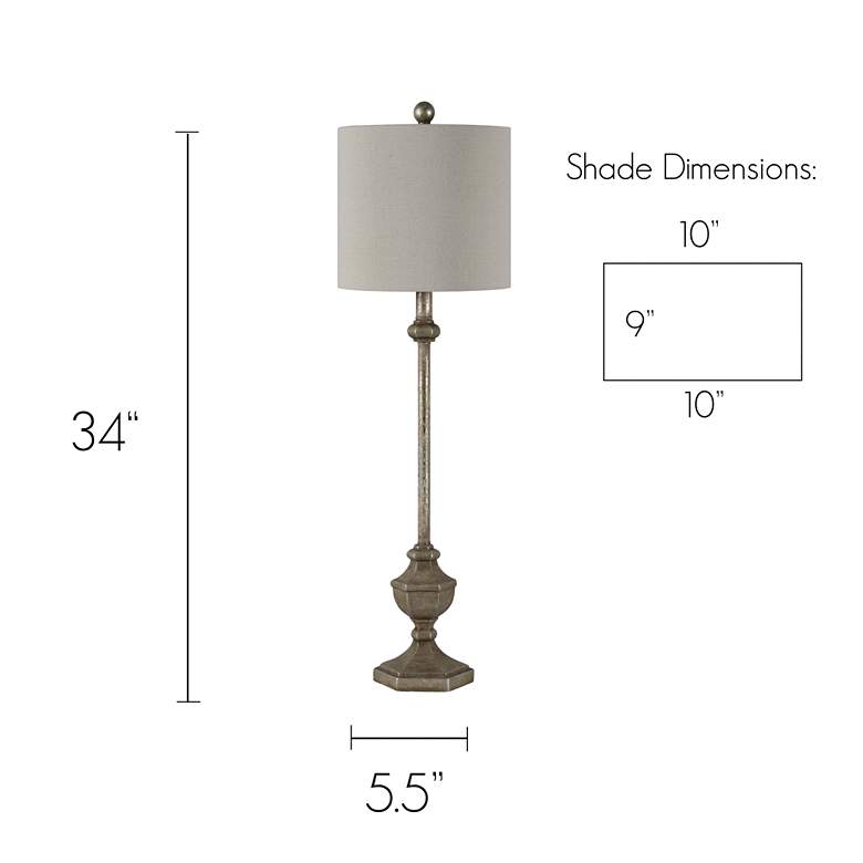 Image 4 Forty West Coleman 34" High Dusky Silver Buffet Table Lamps Set of 2 more views